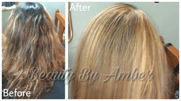 Root retouch, and all over caramel blonde.