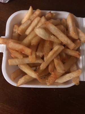 Fries were good nice and hot and crispy