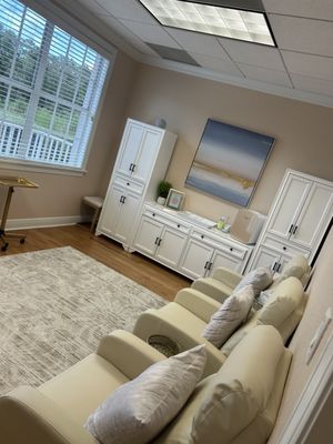 Spacious IV Treatment room with amazing lake view.