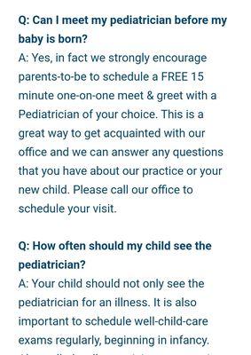 I called and they said they don't schedule consultations, they only schedule appts after baby is born. So why is this on the website?