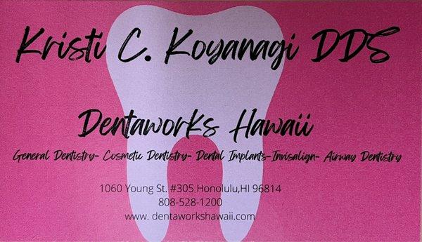 Dr. Kristi Koyanagi Business Card