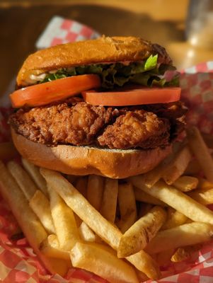 Fried Chicken sandwich with a single order of fries.  Everything was hot and tasty!