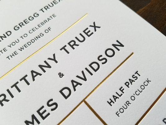 Letterpress and Foil make for a truly VIP wedding invitation!