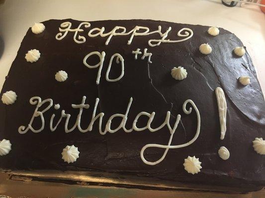 Custom Boston Cream Pie birthday cake