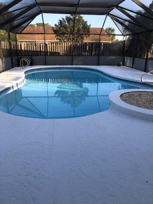 Pool deck painted