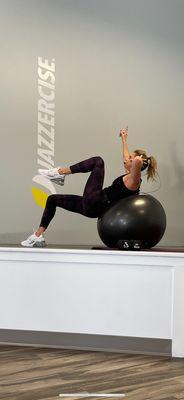 Tanya's killin it on the Ball!  Strength 60...!  All Strength and Endurance training.