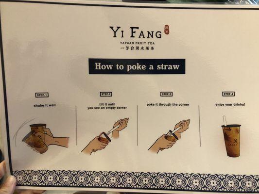 How to poke a straw