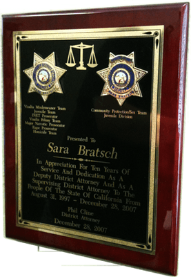 Deputy District Attorney Award | 10 Years of Service | Tulare County