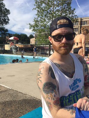 Kevin at the pool on a Saturday afternoon.