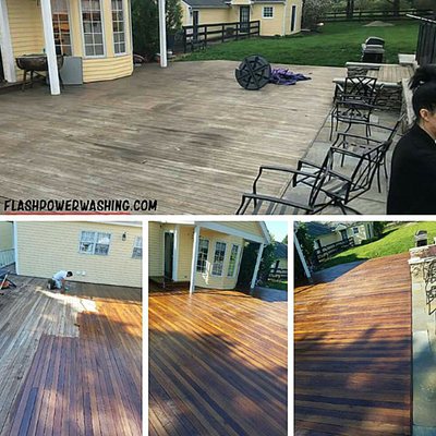 Before Washing Deck, and After Washing and adding Oil