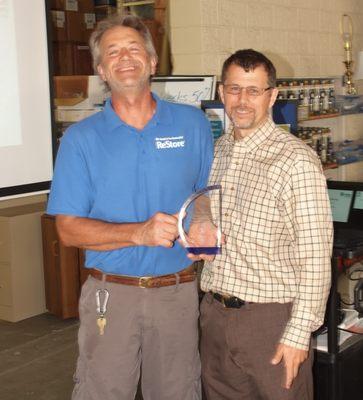 Congratulations Terry for 10 years of service with St. Vrain ReStore.