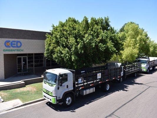 Capital's fleet of delivery trucks for job-site delivery