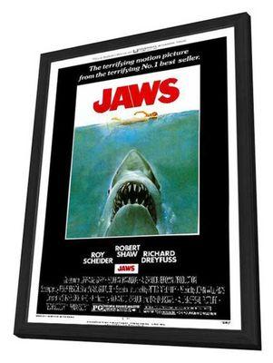 Jaws 27 x 40 Framed Deluxe Wood movie poster $169.95