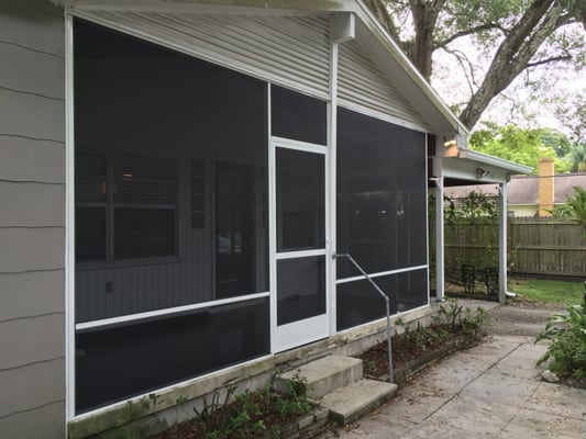 Aluminum screened in patio.