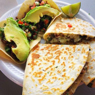 Barbacoa tacos and steak quesadillas make everything alright.