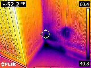 IR camera picking up some water seepage