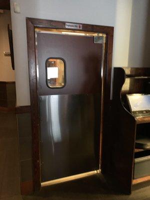 Double swing kitchen door.