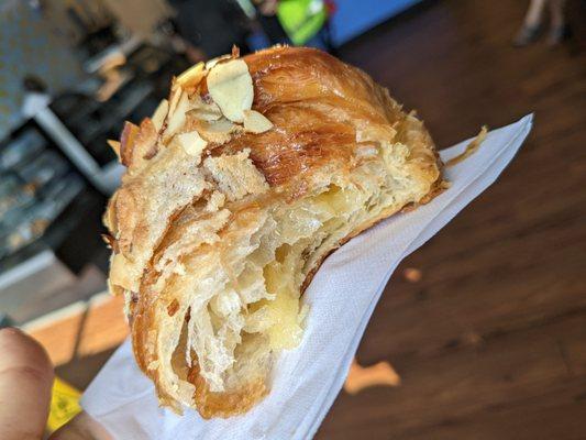 Inside almond croissant