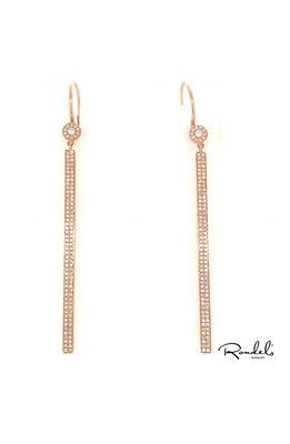 Diamond and rose gold dangle earrings