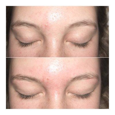 Before and After Brow Wax