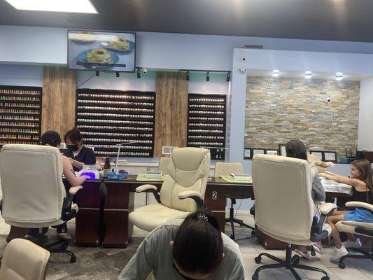 Pedicure time and super friendly ladies!!!