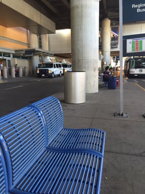 If you're departing from Midway airport, the bus stop is not far from the airport exit--right outside baggage claim carousel 4-5