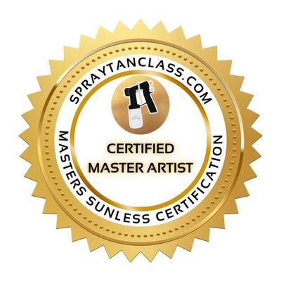 I am Master Trained and Certified as a Luxury Spray Tan Artist, by Kelly Callaghan's SprayTanClass.com