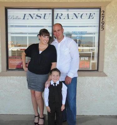 The Bellm Family in front of our family friendly office!