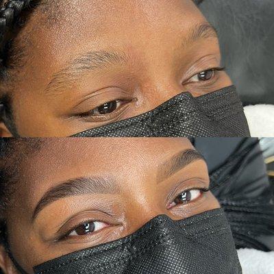 Brow wax and tint