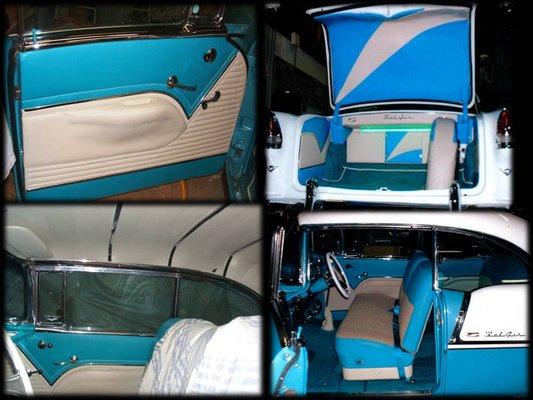 1955 Chevy with full custom trunk to match the rest of the interior