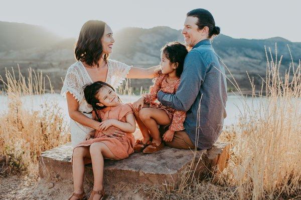 Family photo session in Horsetooth Reservoir in Fort Collins by Sunshine Lady Photography