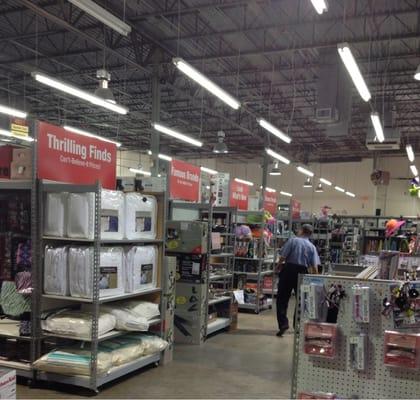 Shelves and shelves of discounted merchandise.