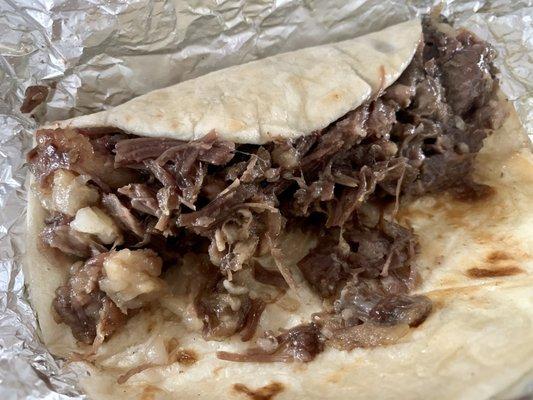 Barbacoa taco SO GOOD (served before noon)