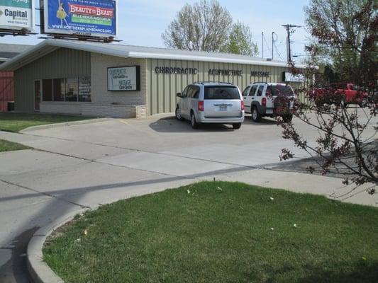 Chiropractic CareCentre building and parking lot.