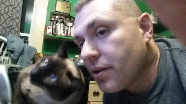 me and one of my cats