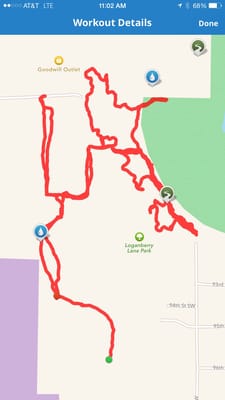 Pretty nice trail but no maps anywhere so here you go I came in over by the softball and soccer fields