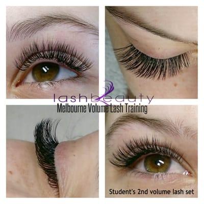 Student's work from Melbourne Volume Lash Training