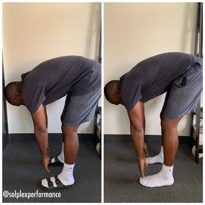 Spinal and Hamstring mobility improved to reach toes