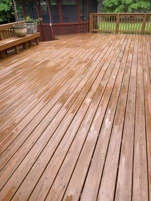 Deck surface cleaning.