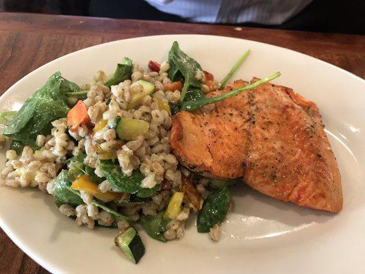 Wild Salmon with Roasted Vegetables and Farro