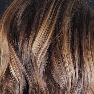 Balayage on naturally brunette hair