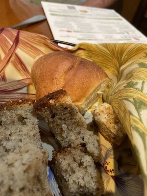 Delicious dinner rolls and banana bread