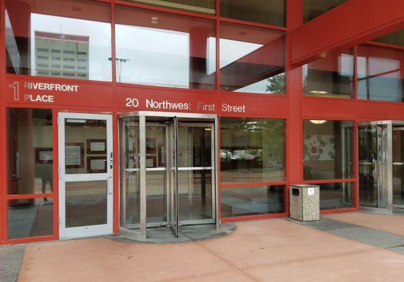 Entrance to 20 NW 1st St. Tuley Law Office is located in this building.