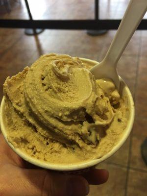 Coffee ice cream with Twix mixed in.