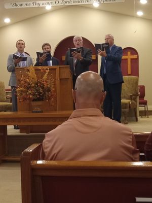 Just a photo of some of our men singing a special (Pastor Youmans far right & Associate Pastor on far left)