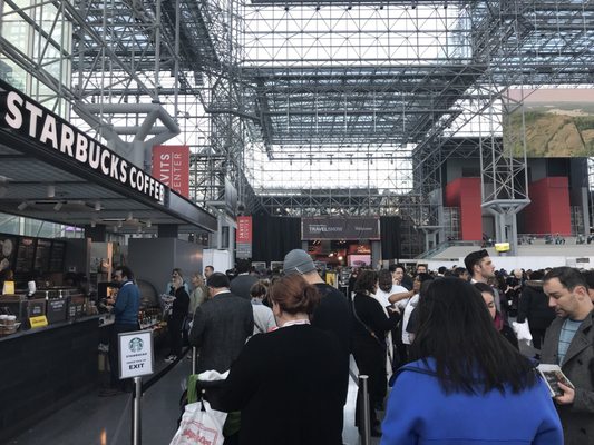 Javits Center, New York, one of the largest convention centers of the nation and Starbucks with yawning, slowest and the sloppiest employee.