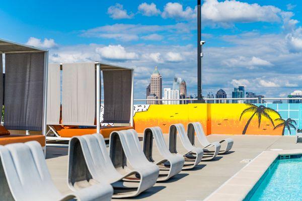 Stunning views of the Atlanta skyline paired with private cabanas. What could be better?