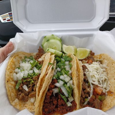 Three tacos