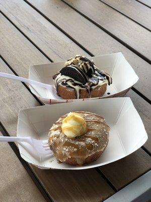 Oreo cheesecake and cinnamon roll