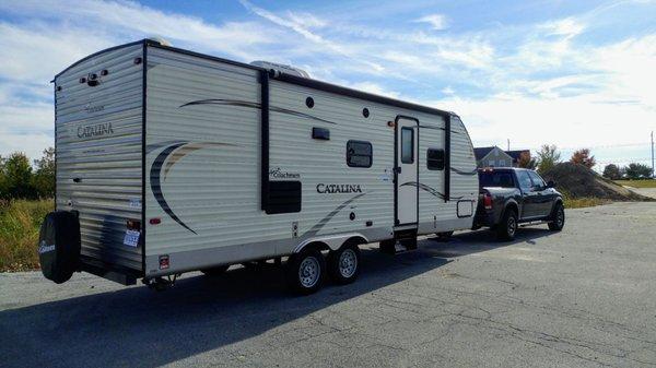 Taking our new camper home.